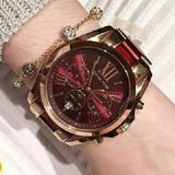 Michael Kors Bradshaw Burgundy Dial Two Tone Steel Strap Watch for Women - MK6270 Authentic Buy Shop Now