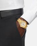 Versace Code Quartz Silver Dial Gold Steel Strap Watch For Men - VEPO00420 Authentic Buy Shop Now