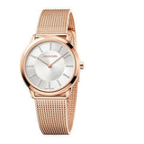 Calvin Klein Minimal White Dial Rose Gold Mesh Bracelet Watch for Women - K3M22Y2X Authentic Buy Shop Now
