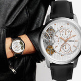 Fossil Townsman Twist Multifunction White Dial Black Leather Strap Watch for Men - ME1164 Authentic Buy Shop Now
