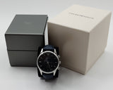 Emporio Armani Lambda Chronograph Blue Dial Blue Leather Strap Watch For Men - AR11018 Authentic Buy Shop Now