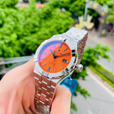 Maurice Lacroix Aikon Limited Edition Automatic Date Orange Dial Silver Steel Strap Watch For Men - AI6008-SS00F-530-1 Authentic Buy Shop Now
