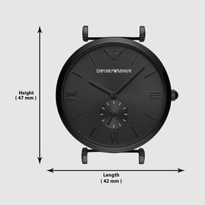 Emporio Armani Gianni T Bar Analog Black Dial Black Steel Strap Watch For Men - AR11299 Authentic Buy Shop Now