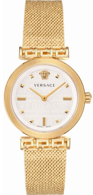 Versace Meander Greca White Dial Gold Mesh Bracelet Watch for Women - VELW00820 Authentic Buy Shop Now