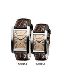 Emporio Armani Classic Beige Dial Brown Leather Strap Watch For Men - AR0154 Authentic Buy Shop Now