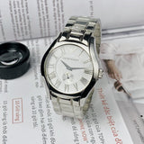 Emporio Armani Classic Quartz Silver Dial Silver Steel Strap Watch For Men - AR0647 Authentic Buy Shop Now