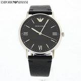 Emporio Armani Kappa Analog Quartz Black Dial Black Leather Strap Watch For Men - AR11013 Authentic Buy Shop Now