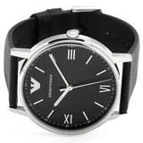 Emporio Armani Kappa Analog Quartz Black Dial Black Leather Strap Watch For Men - AR11013 Authentic Buy Shop Now