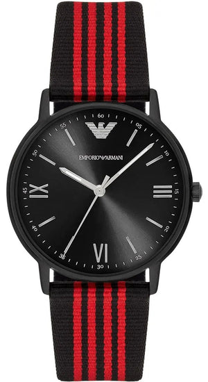 Emporio Armani Kappa Black Dial Two Tone NATO Strap Watch For Men - AR11015 Authentic Buy Shop Now