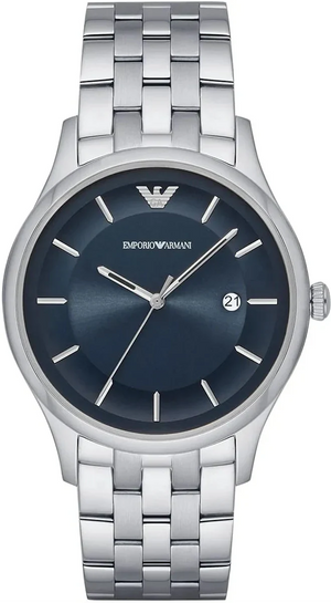 Emporio Armani Lambda Blue Dial Silver Steel Strap Watch for Men - AR11019 Authentic Buy Shop Now
