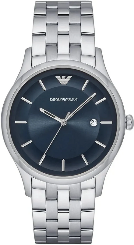Emporio Armani Lambda Blue Dial Silver Steel Strap Watch for Men - AR11019 Authentic Buy Shop Now