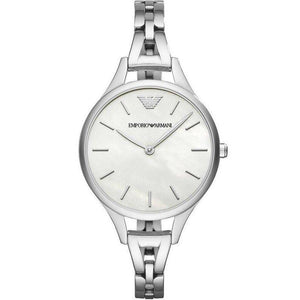 Emporio Armani Aurora Mother Of Pearl White Dial Silver Steel Strap Watch For Women - AR11054 Authentic Buy Shop Now