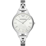 Emporio Armani Aurora Mother Of Pearl White Dial Silver Steel Strap Watch For Women - AR11054 Authentic Buy Shop Now