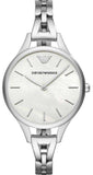 Emporio Armani Aurora Mother Of Pearl White Dial Silver Steel Strap Watch For Women - AR11054 Authentic Buy Shop Now