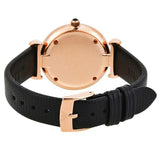 Emporio Armani Aurora Mother Of Pearl Black Dial Black Leather Strap Watch For Women - AR11056 Authentic Buy Shop Now