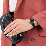 Emporio Armani Kappa Quartz Black Dial Black Leather Strap Watch For Women - AR11064 Authentic Buy Shop Now