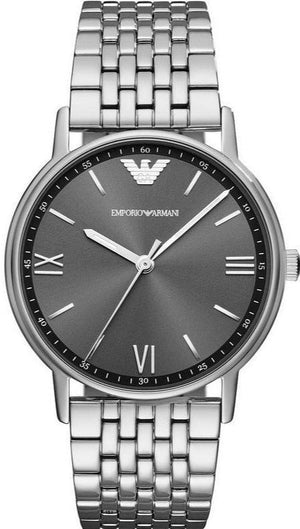 Emporio Armani Kappa Quartz Grey Dial Silver Mesh Bracelet Watch For Men - AR11068 Authentic Buy Shop Now