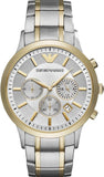 Emporio Armani Renato Chronograph Quartz Silver Dial Two Tone Steel Strap Watch For Men - AR11076 Authentic Buy Shop Now