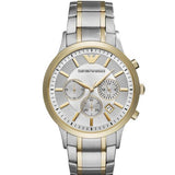 Emporio Armani Renato Chronograph Quartz Silver Dial Two Tone Steel Strap Watch For Men - AR11076 Authentic Buy Shop Now