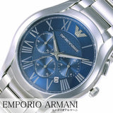 Emporio Armani Chronograph Quartz Blue Dial Silver Steel Strap Watch For Men - AR11082 Authentic Buy Shop Now