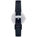 Emporio Armani Aurora Quartz Mother Of Pearl White Dial Blue Leather Strap Watch For Women - AR11090 Authentic Buy Shop Now