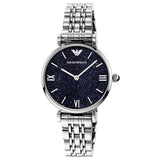 Emporio Armani Gianni T Bar Dark Blue Dial Silver Stainless Steel Watch For Women - AR11091 Authentic Buy Shop Now