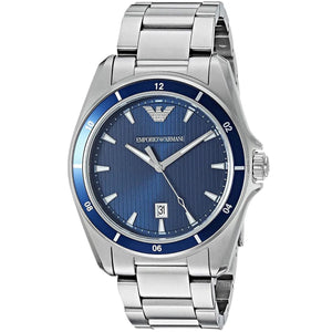 Emporio Armani Sigma Blue Dial Silver Steel Strap Watch for Men - AR11100 Authentic Buy Shop Now