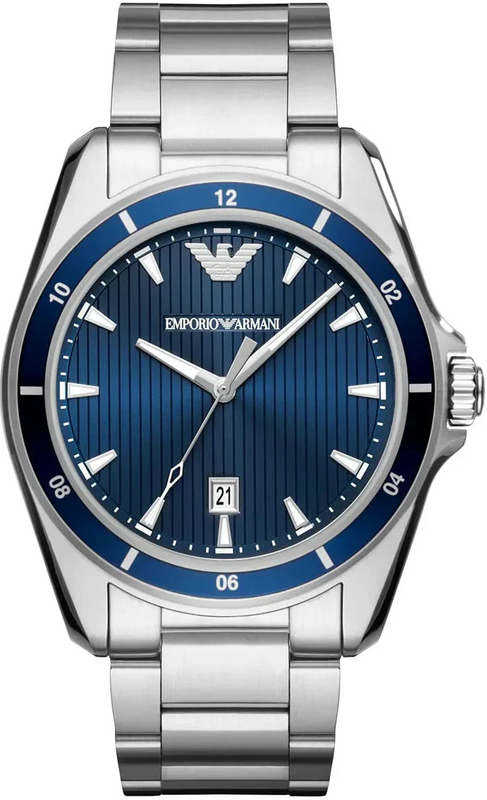 Emporio Armani Sigma Blue Dial Silver Steel Strap Watch for Men - AR11100 Authentic Buy Shop Now