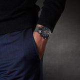Emporio Armani Chronograph Black Dial Silver Mesh Bracelet Watch For Men - AR11104 Authentic Buy Shop Now