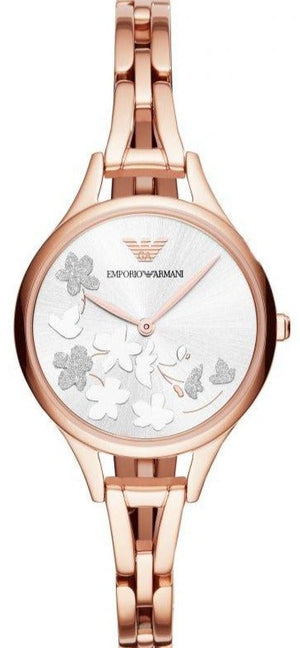Emporio Armani Aurora Quartz Silver Dial Gold Steel Strap Watch For Women - AR11108 Authentic Buy Shop Now
