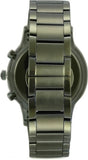 Emporio Armani Renato Chronograph Quartz Grey Dial Green Steel Strap Watch For Men - AR11117 Authentic Buy Shop Now