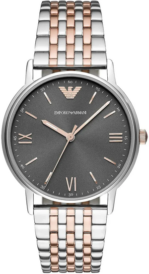 Emporio Armani Kappa Gray Dial Two Tone Steel Strap Watch for Men - AR11121 Authentic Buy Shop Now