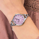 Emporio Armani Aurora Mother Of Pearl Purple Dial Silver Steel Strap Watch For Women - AR11122 Authentic Buy Shop Now