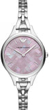 Emporio Armani Aurora Mother Of Pearl Purple Dial Silver Steel Strap Watch For Women - AR11122 Authentic Buy Shop Now