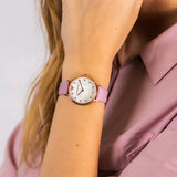 Emporio Armani Kappa Mother Of Pearl White Dial Pink Leather Strap Watch For Women - AR11130 Authentic Buy Shop Now