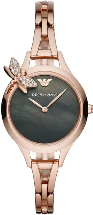 Emporio Armani Aurora Mother of Pearl Grey Dial Rose Gold Steel Strap Watch for Women - AR11139 Authentic Buy Shop Now