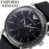 Emporio Armani Aviator Chronograph Black Dial Black Leather Strap Watch For Men - AR11143 Authentic Buy Shop Now