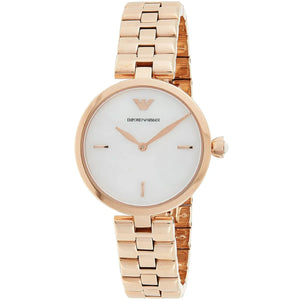 Emporio Armani Arianna Analog Mother of Pearl Dial Rose Gold Steel Strap Watch For Women - AR11196 Authentic Buy Shop Now