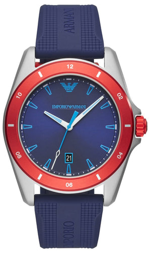 Emporio Armani Sigma Quartz Blue Dial Blue Silicone Strap Watch For Men - AR11217 Authentic Buy Shop Now