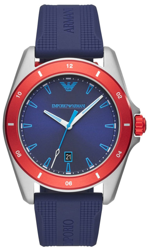 Emporio Armani Sigma Quartz Blue Dial Blue Silicone Strap Watch For Men - AR11217 Authentic Buy Shop Now