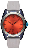 Emporio Armani Sigma Analog Orange Dial Grey Silicone Strap Watch For Men - AR11218 Authentic Buy Shop Now