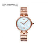 Emporio Armani Arianna White Mother of Pearl Dial Rose Gold Steel Strap Watch For Women - AR11236 Authentic Buy Shop Now