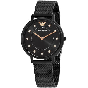 Emporio Armani Kappa Black Dial Black Mesh Strap Watch for Women - AR11252 Authentic Buy Shop Now