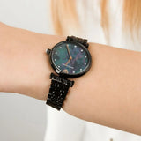 Emporio Armani Gianni T-Bar Quartz Black Mother of Pearl Dial Black Steel Strap Watch For Women - AR11268 Authentic Buy Shop Now