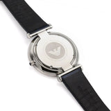 Emporio Armani Gianni T Bar Quartz Blue Dial Blue Leather Strap Watch For Men - AR11300 Authentic Buy Shop Now
