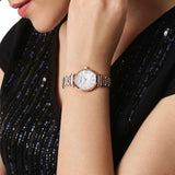 Emporio Armani Gianni T-Bar Mother of Pearl Dial Rose Gold Steel Strap Watch For Women - AR11316 Authentic Buy Shop Now