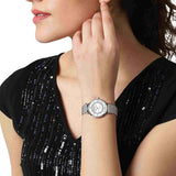 Emporio Armani Gianni T-Bar Quartz Mother of Pearl Dial Silver Mesh Bracelet Watch For Women - AR11319 Authentic Buy Shop Now