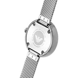 Emporio Armani Rosa Diamonds Mother of Pearl Blue Dial Silver Mesh Bracelet Watch For Women - AR11380 Authentic Buy Shop Now