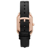 Emporio Armani Gioia Quartz Mother of Pearl Dial Black Leather Strap Watch For Women - AR11390 Authentic Buy Shop Now