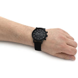 Emporio Armani Luigi Analog Black Dial Black Leather Strap Watch For Men - AR11450 Authentic Buy Shop Now